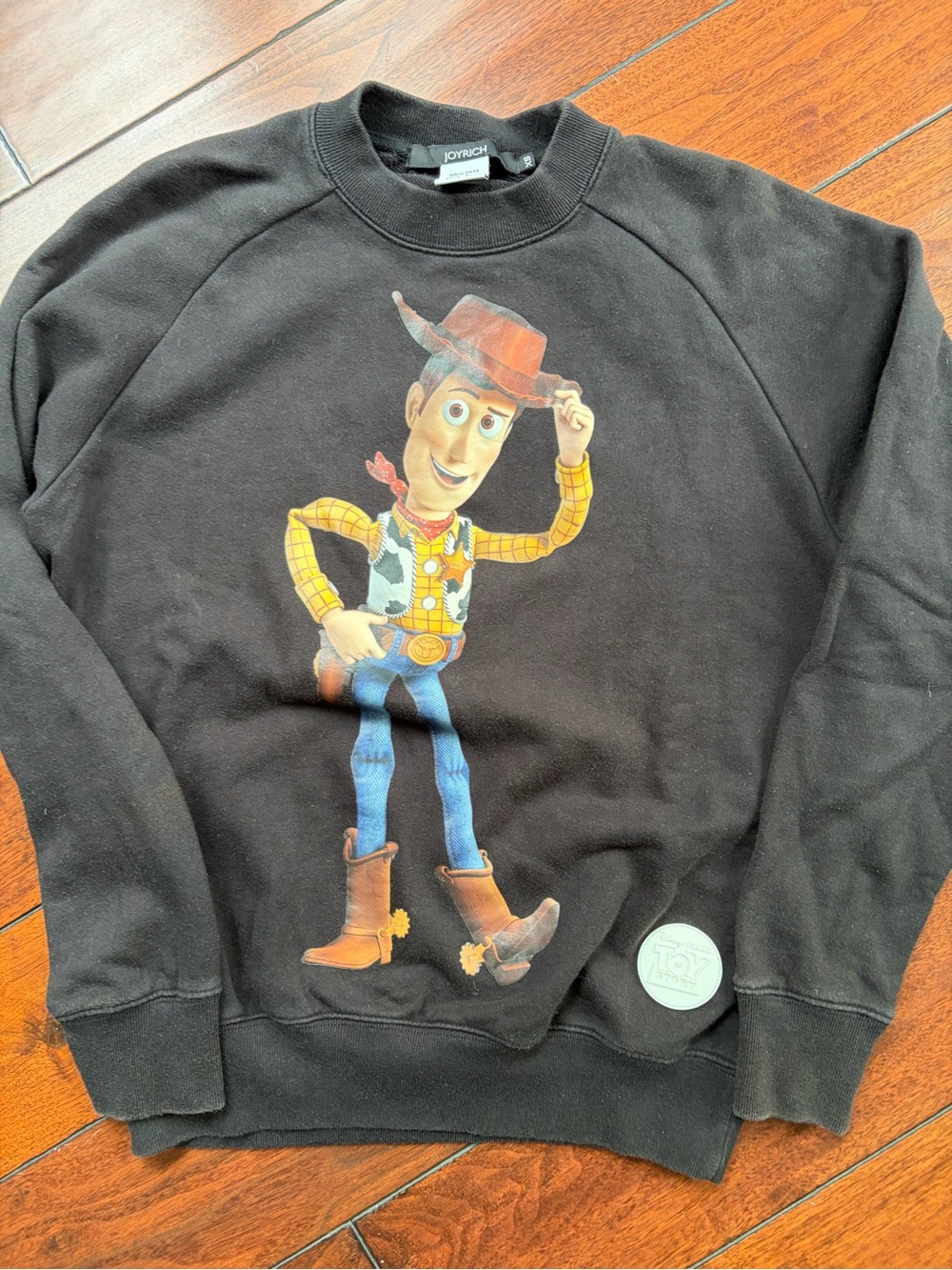 Joyrich Black Crewneck Sweater with Woody Graphic